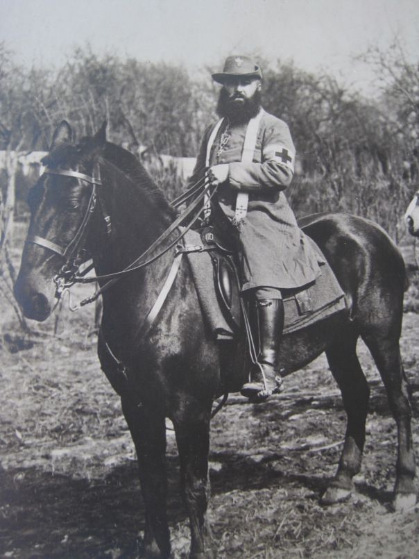 German Chaplain on horse